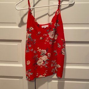 Socialite red tank top floral